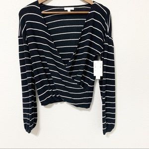 Abound Striped Wrap Sweater